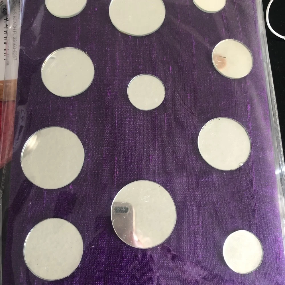Unique Paperchase Vtg Purple Silk Blank Notebook W Round Mirrors Handmade